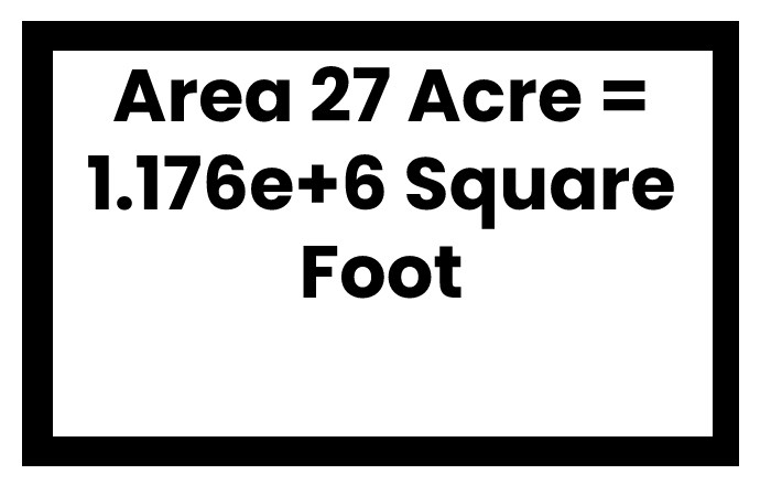 Area 27 Acre = 1.176e+6 Square Foot